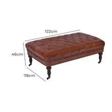 Remiel Aged 2 Seater Cowhide Bench